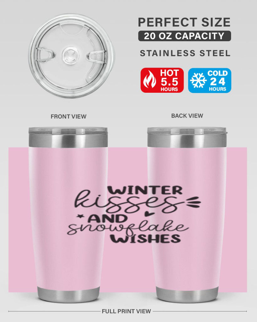 Winter Kisses And Snowflake Wishes 516#- winter- Tumbler