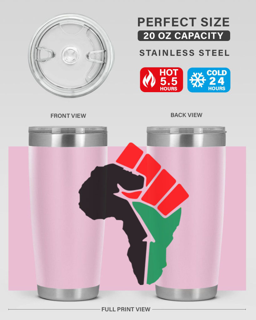 african power fist 274#- black words phrases- Cotton Tank
