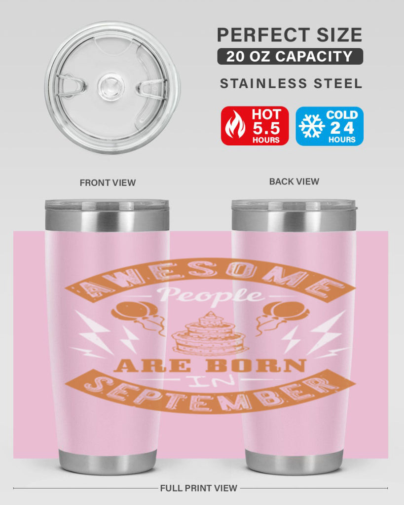 awesome people are born in September Style 17#- birthday- tumbler