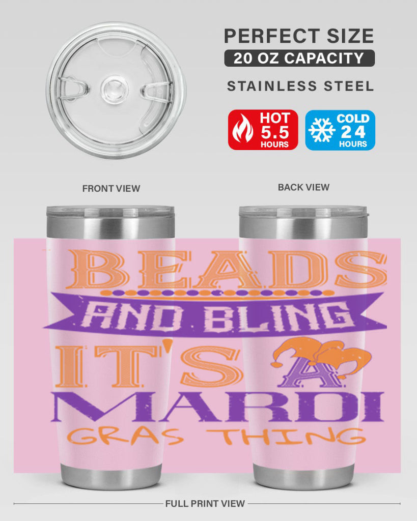 beads and bling its a mardi gras thing 51#- mardi gras- Tumbler
