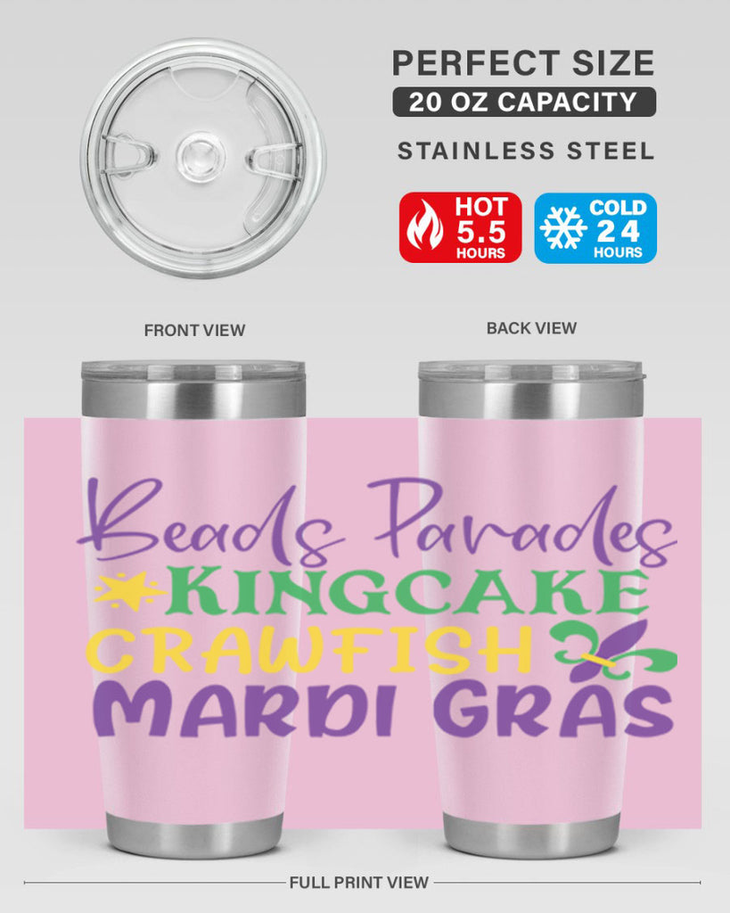 beads parades kingcake crawfish mardi gras 85#- mardi gras- Tumbler