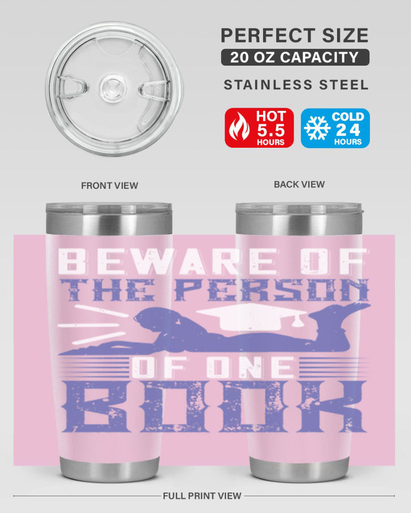 beware of the person of one book 76#- reading- Tumbler