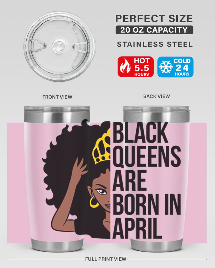 black queens are born in april 218#- black words phrases- Cotton Tank
