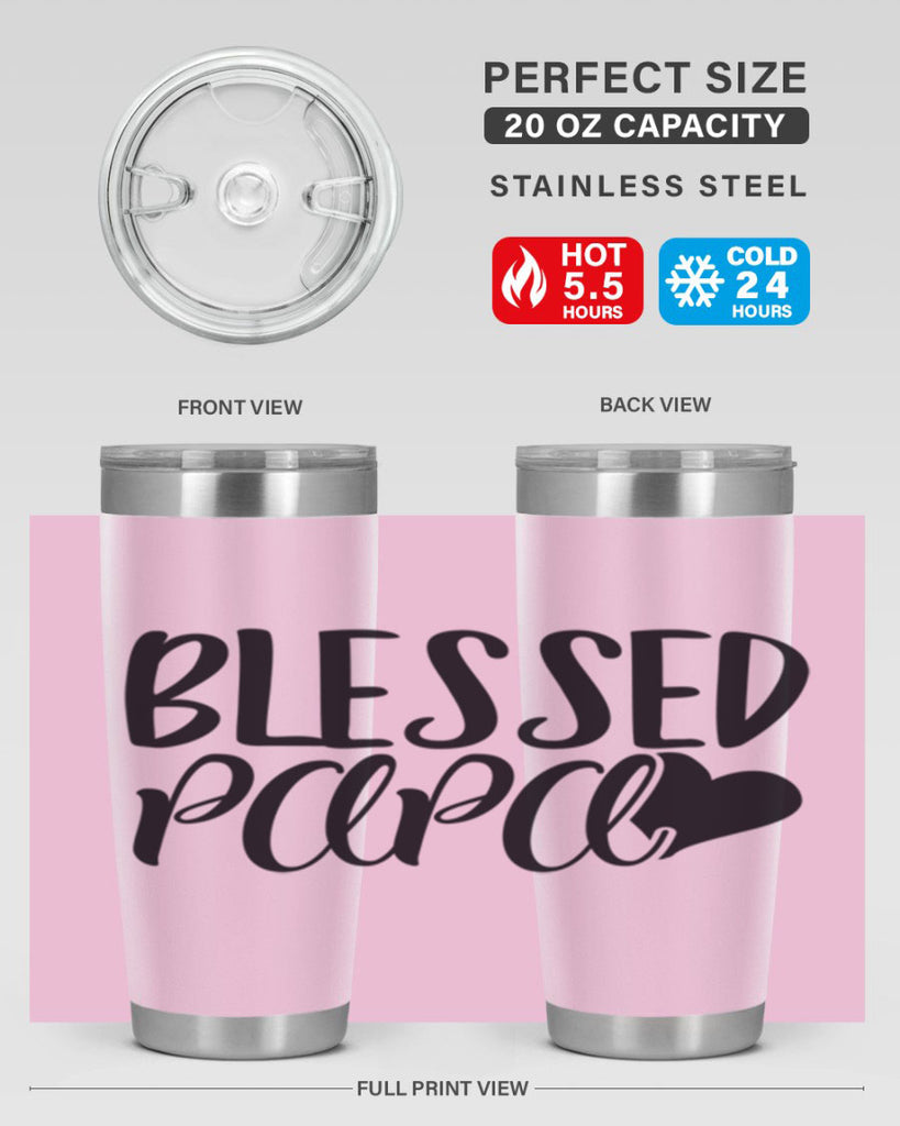 blessed papa 70#- grandpa - papa- Tumbler