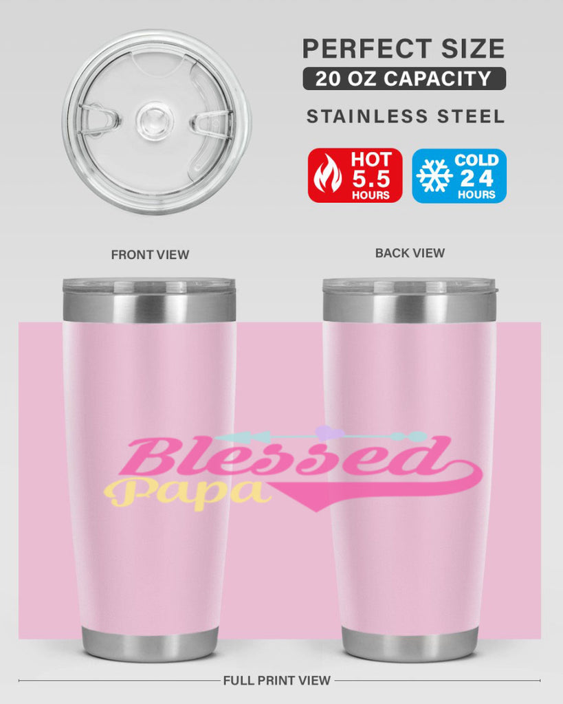 blessed papa 73#- grandpa - papa- Tumbler