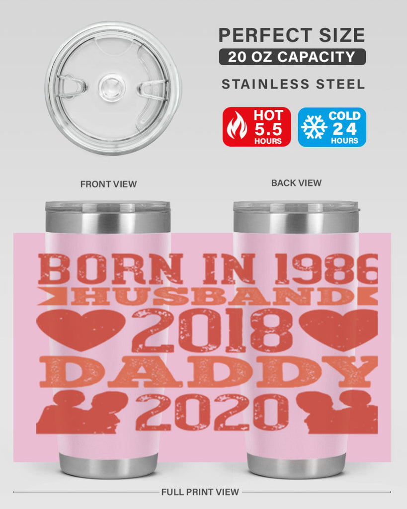 born in husband daddy 123#- fathers day- Tumbler
