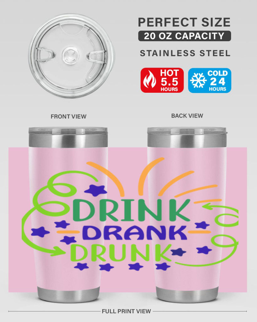 drink drank drunk 23#- mardi gras- Tumbler