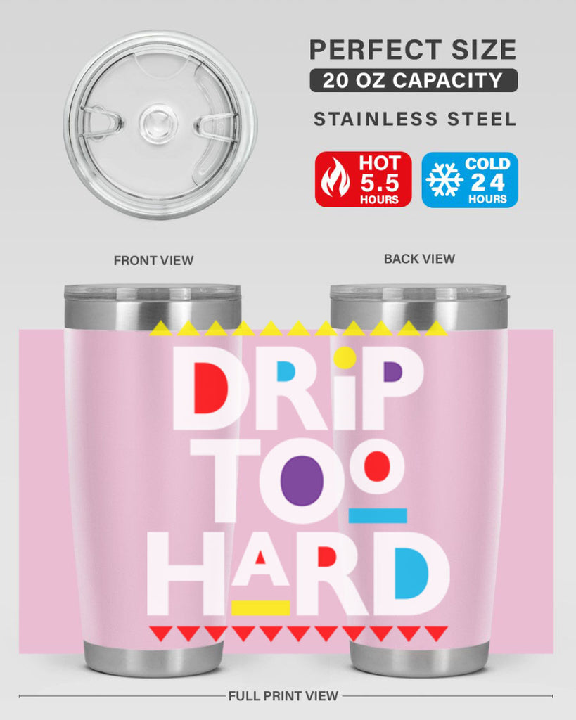 drip too hard 163#- black words phrases- Cotton Tank