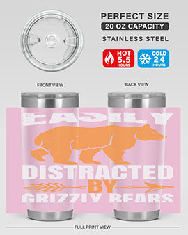 easily distracted by grizzly bears 1#- Bears- Tumbler