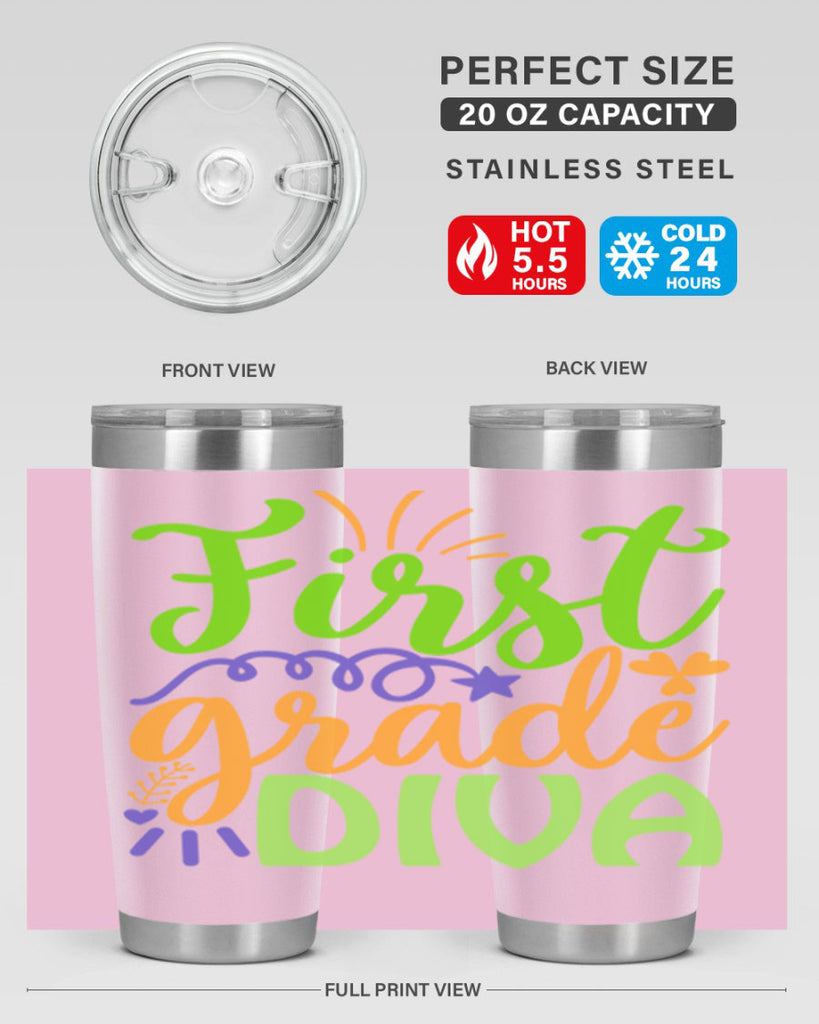 first grade diva 21#- mardi gras- Tumbler