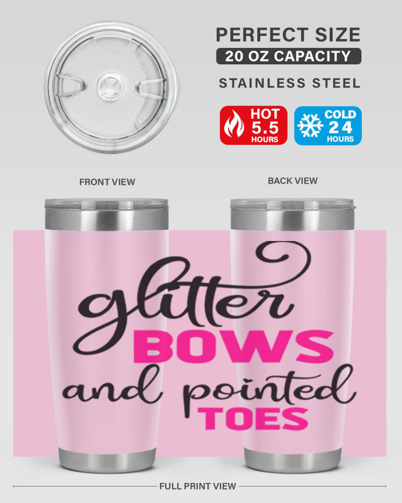 glitter bows and pointed toes 41#- ballet- Tumbler
