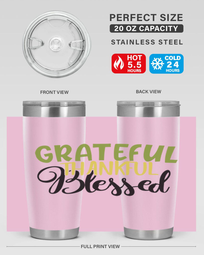 grateful thankful blessed 57#- thanksgiving- Tumbler