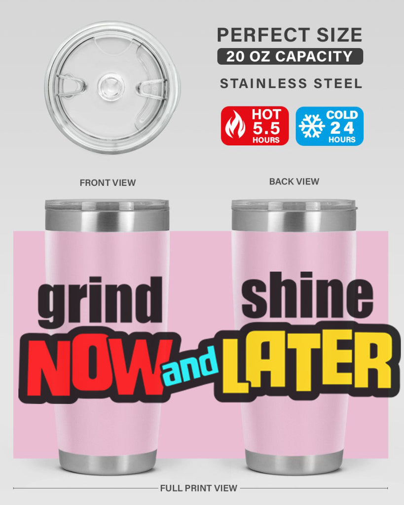 grind now and shine later 142#- black words phrases- Cotton Tank