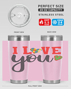 i love you Style 23#- autism- Tumbler