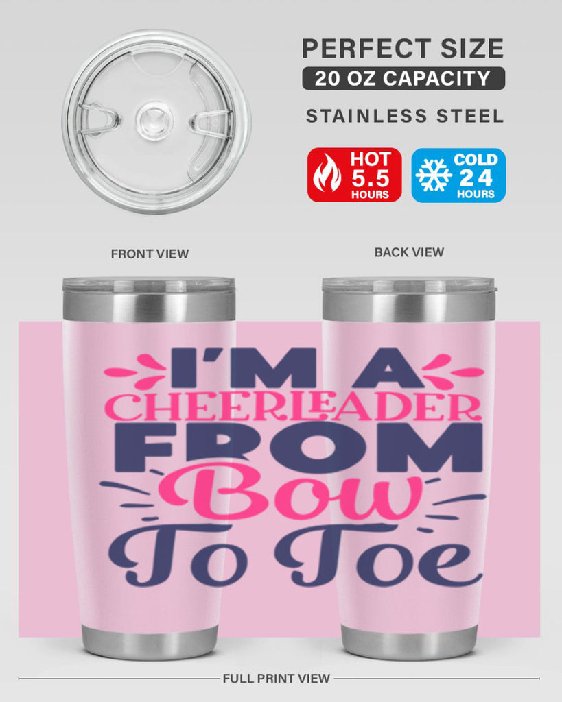 im a cheerleader bow to toe 1743#- cheer- Tumbler