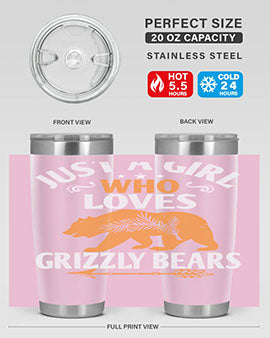just a girl who loves Grizzly Bears 20#- Bears- Tumbler
