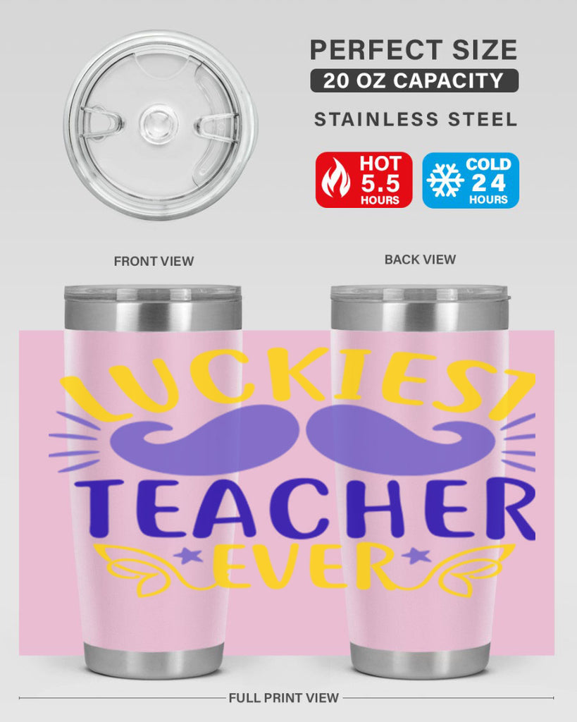 luckiest teacher ever 12#- mardi gras- Tumbler