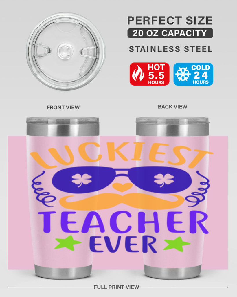 luckiest teacher ever 14#- mardi gras- Tumbler