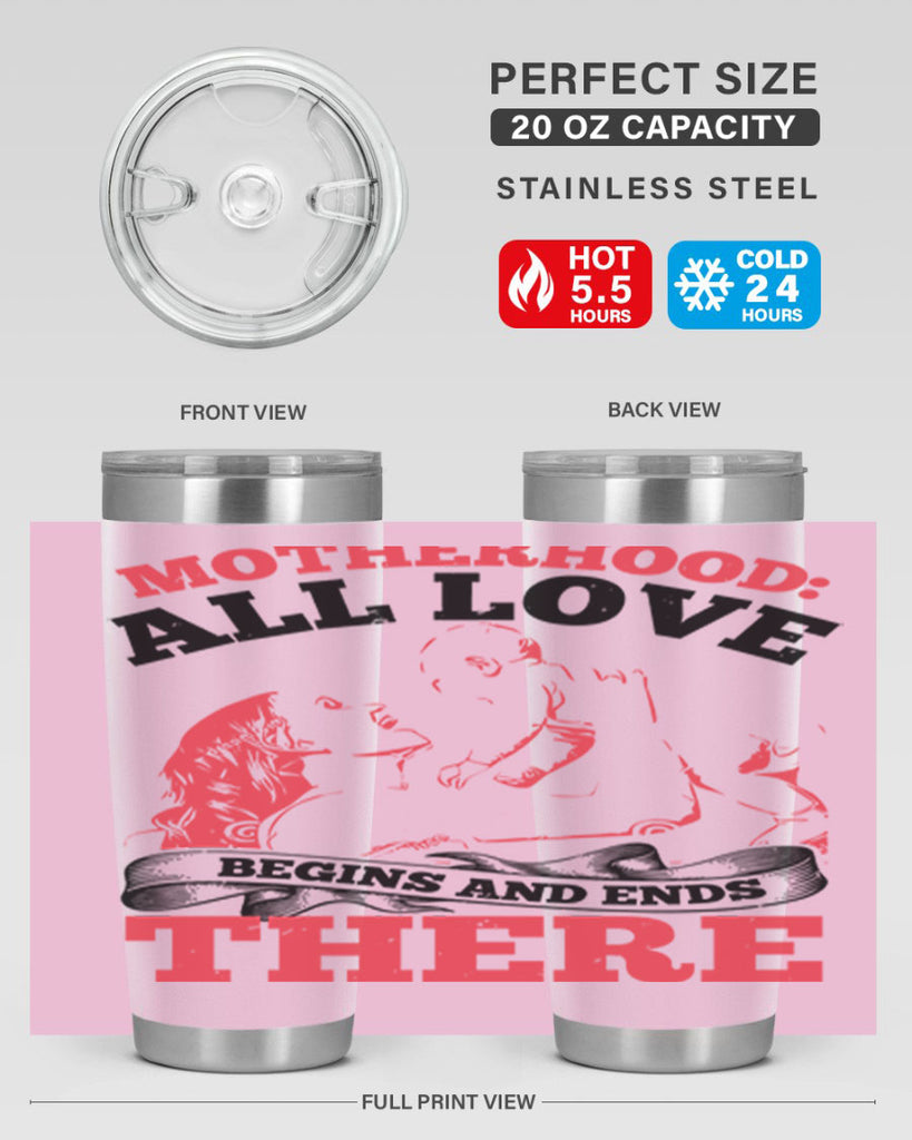 motherhood all love begins and ends there 44#- mothers day- Tumbler