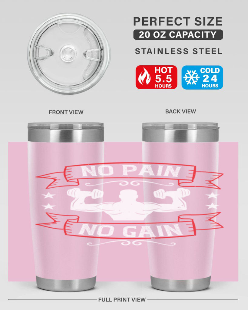 no pain no gain 82#- gym- Tumbler