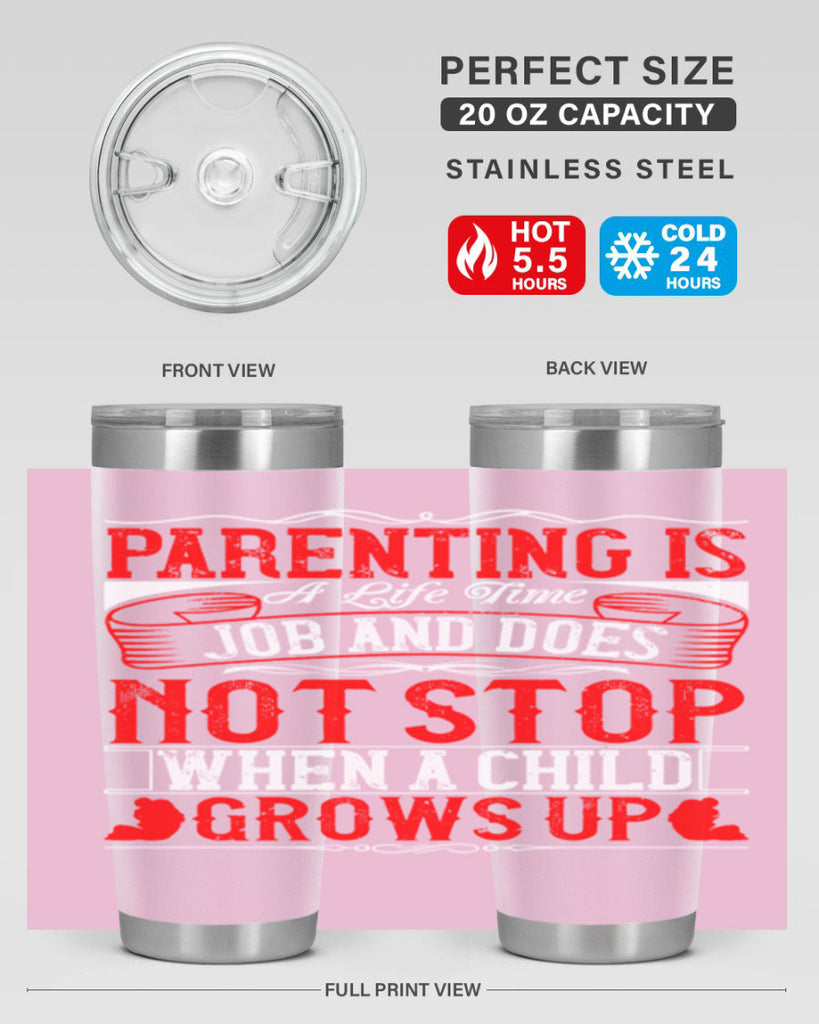 parenting is a life time job and does not stop when a child grows up 29#- Parents Day- Tumbler