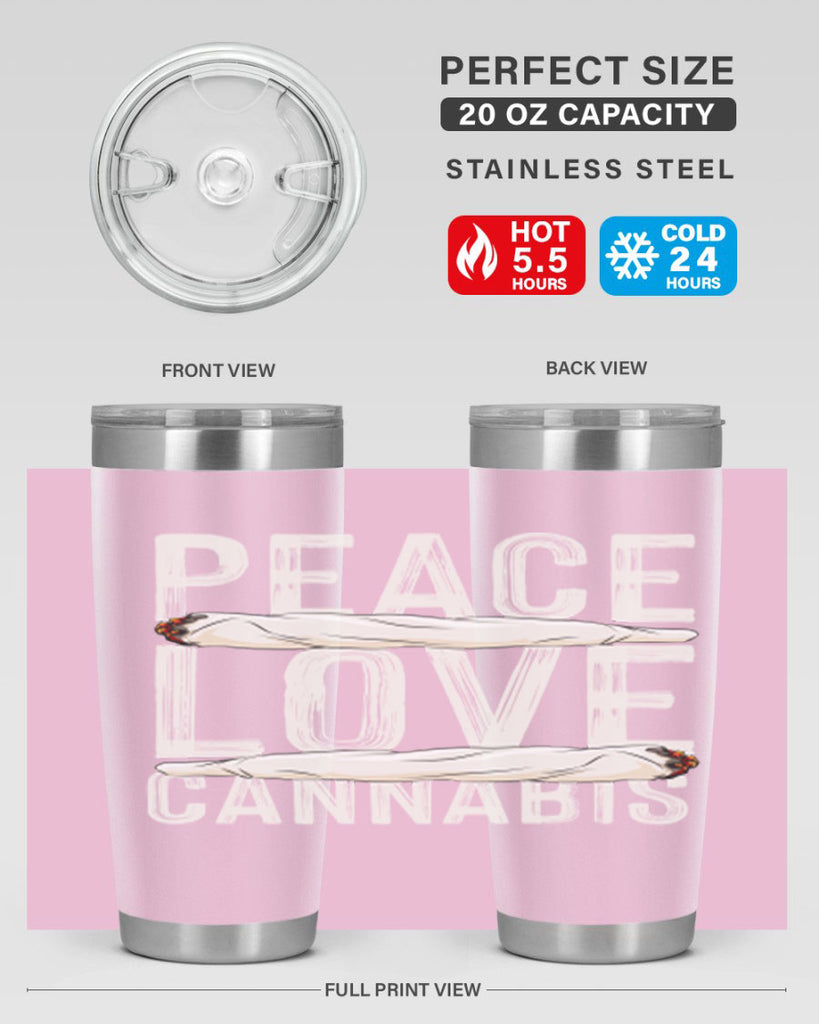 peace love cannabis 216#- marijuana- Tumbler
