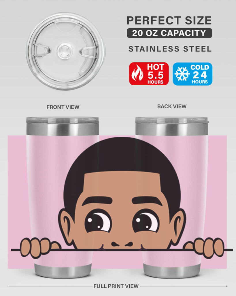 peekaboo boy 17#- black men - boys- tumbler