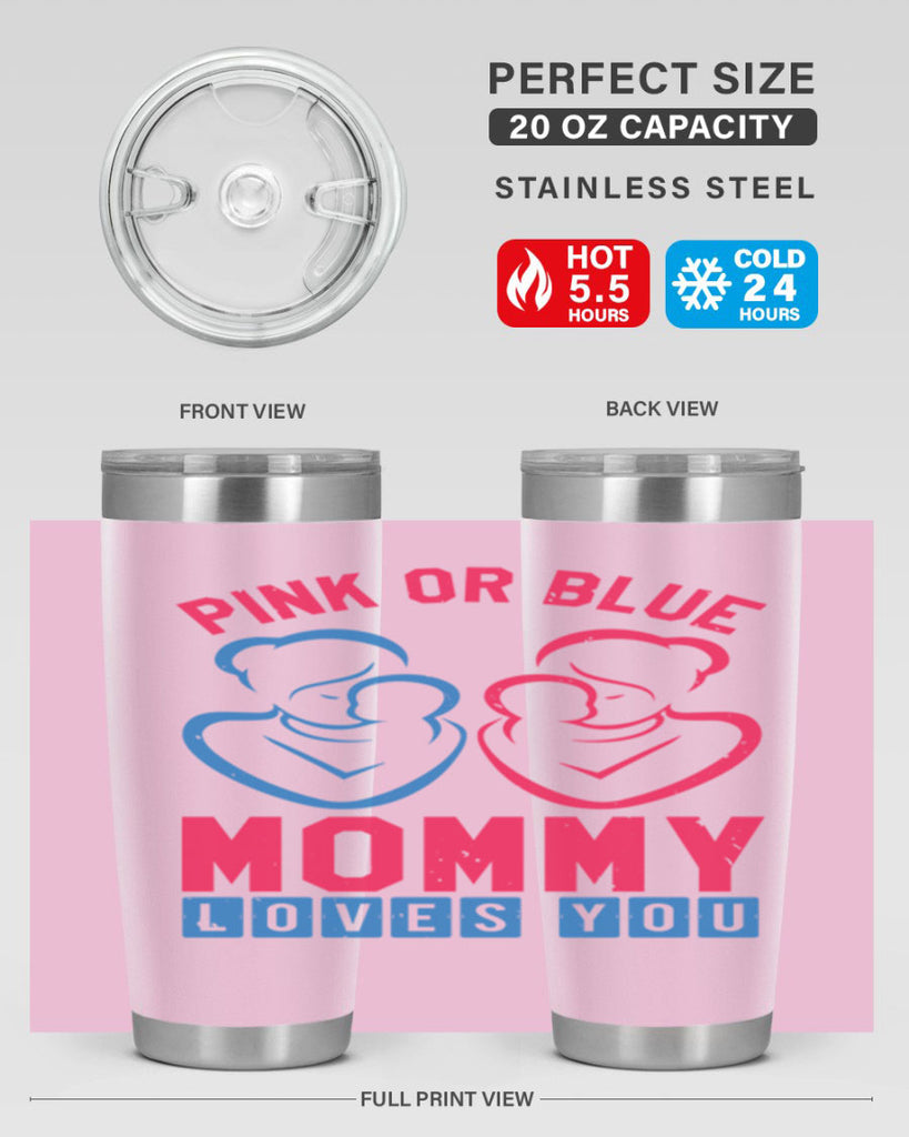 pink or blue Mommy Loves you Style 21#- baby shower- tumbler