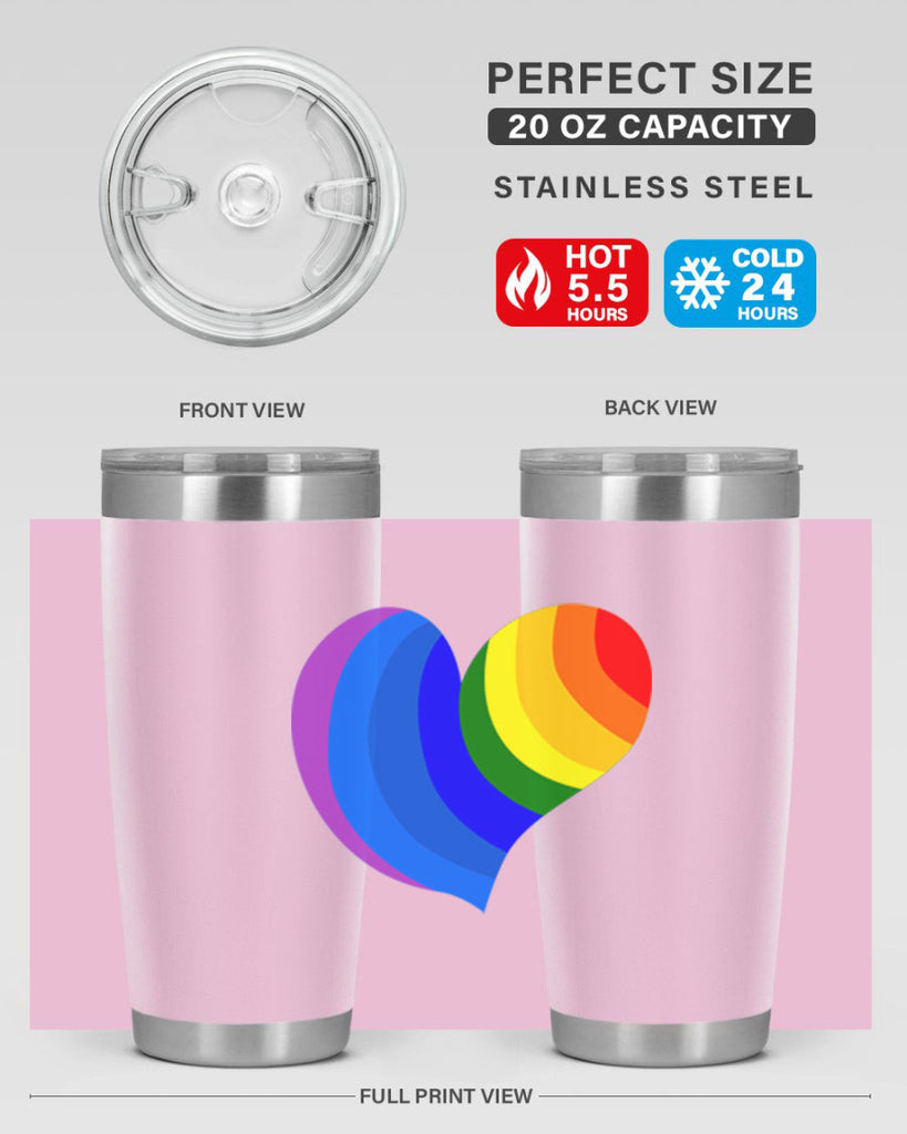 rainbow heart wavy 7#- lgbt- Tumbler