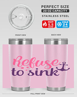 refuse to sink Style 4#- breast cancer- Tumbler