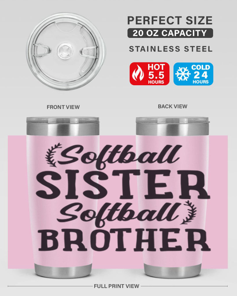 softball sister softball brother 2273#- softball- Tumbler