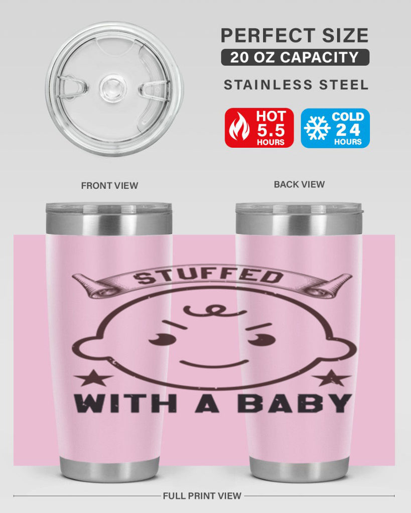 stuffed with a baby Style 14#- baby shower- tumbler
