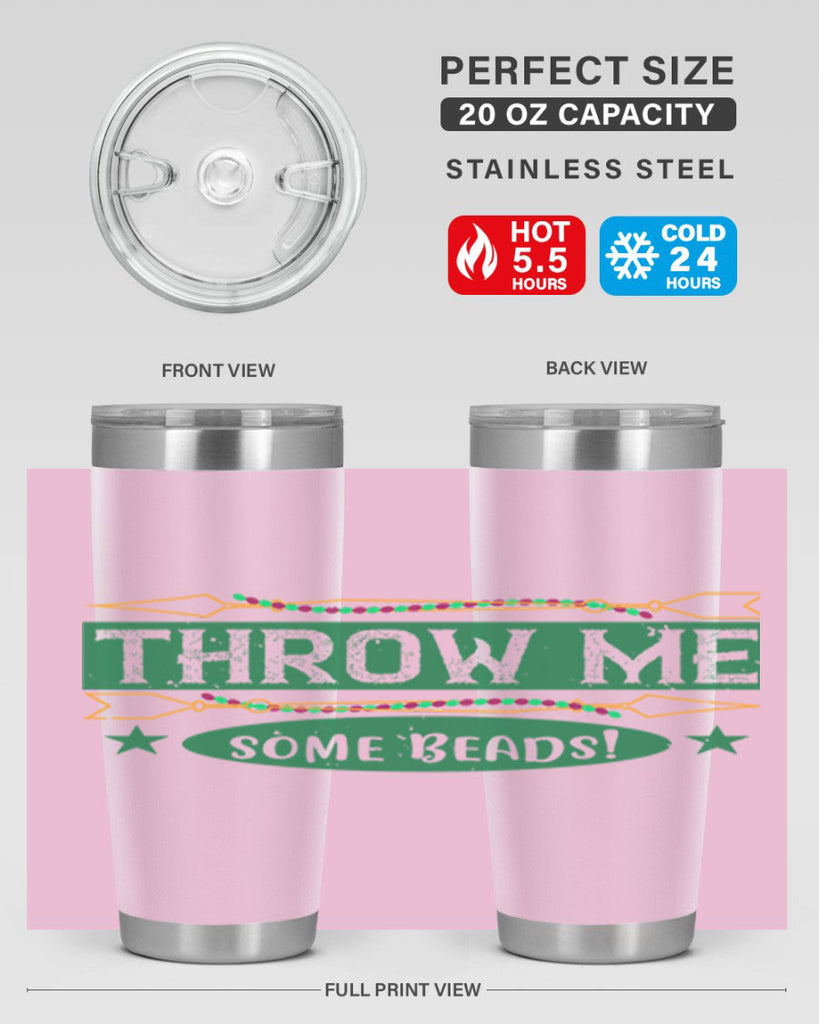 throw me some beads 34#- mardi gras- Tumbler
