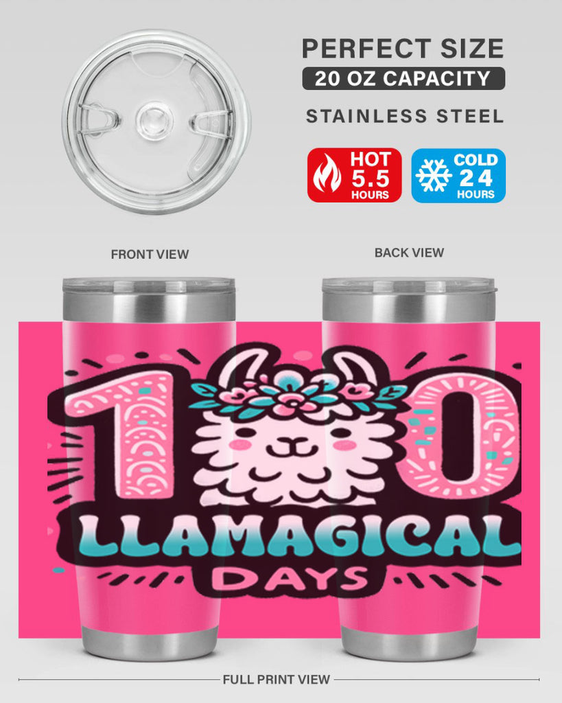 100 Llamagical Days Sublimation 35#- 100 days of school- Tumbler
