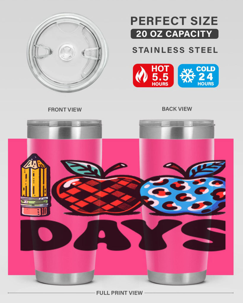 100th day of school Apple 38#- 100 days of school- Tumbler