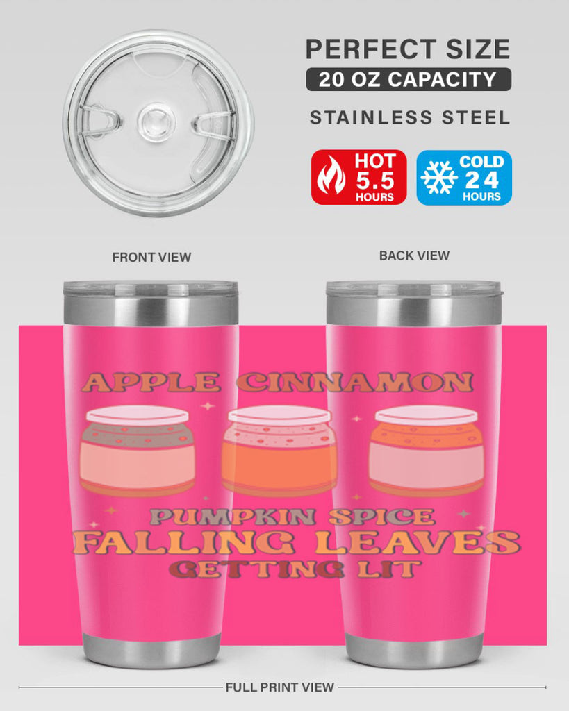 Apple Cinnamon Pumpkin Spice Falling Leaves Getting Lit 12#- fall- Tumbler