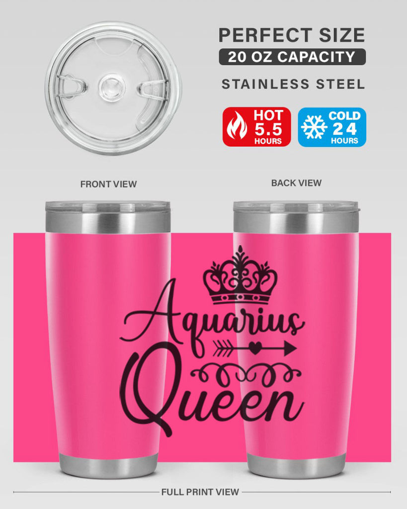 Aquarius queen 74#- zodiac- Tumbler