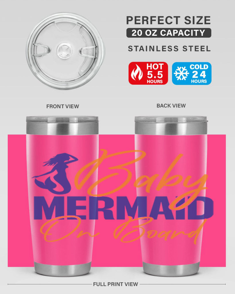 Baby Mermaid on Board 20#- mermaid- Tumbler