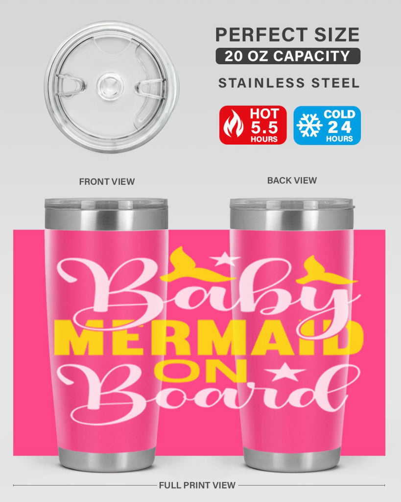 Baby Mermaid on Board 21#- mermaid- Tumbler