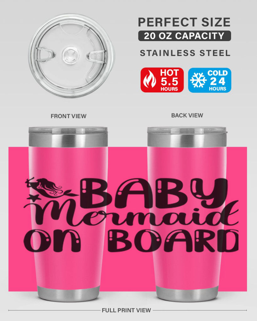 Baby Mermaid on Board 35#- mermaid- Tumbler