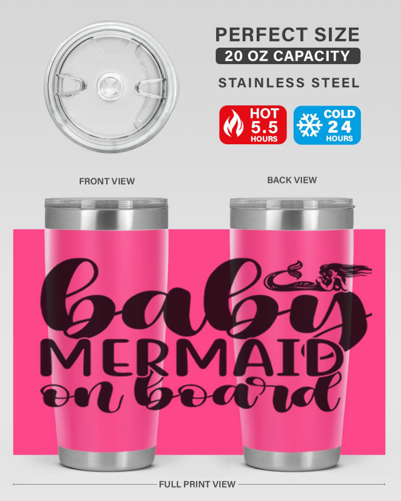 Baby mermaid on board 41#- mermaid- Tumbler