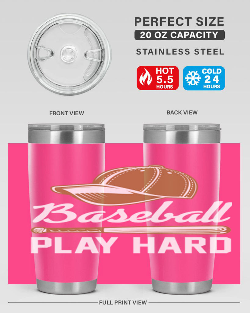Baseball play 1444#- baseball- Tumbler