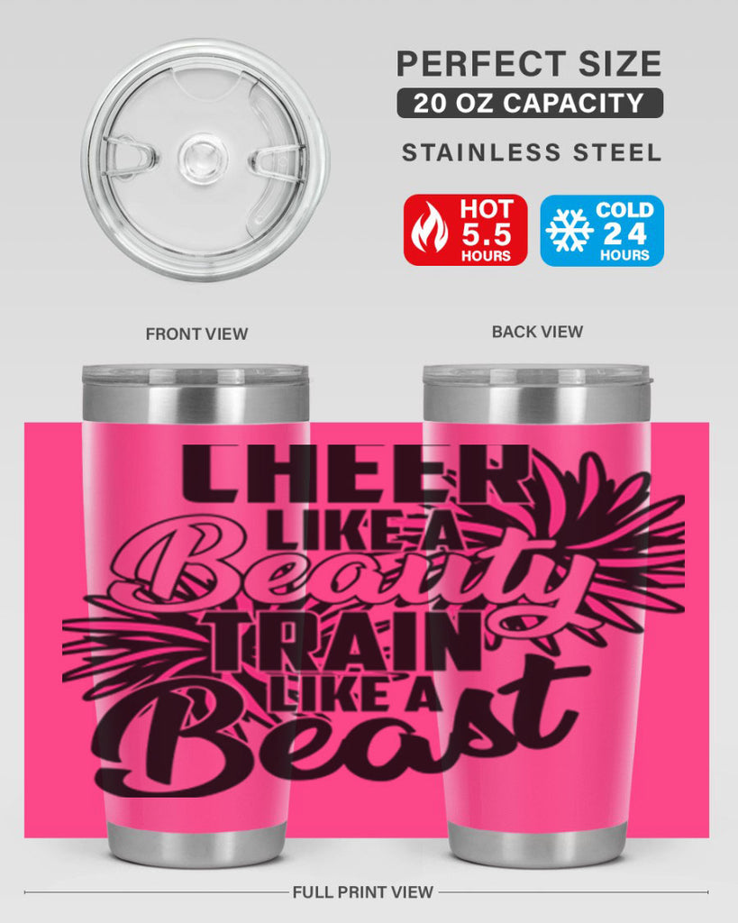 Cheer like a Beauty Train like a Beast 1388#- cheer- Tumbler