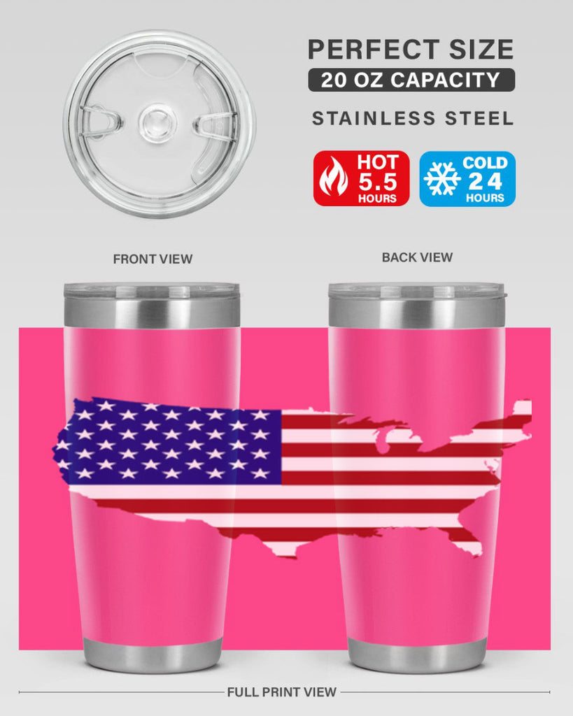 Flag With Map Style 50#- Fourt Of July- Tumbler