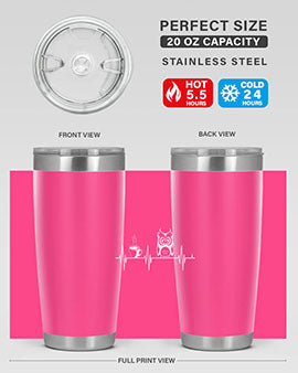 Funny Coffee Lover Night Owl A TurtleRabbit 5#- owl- Tumblers