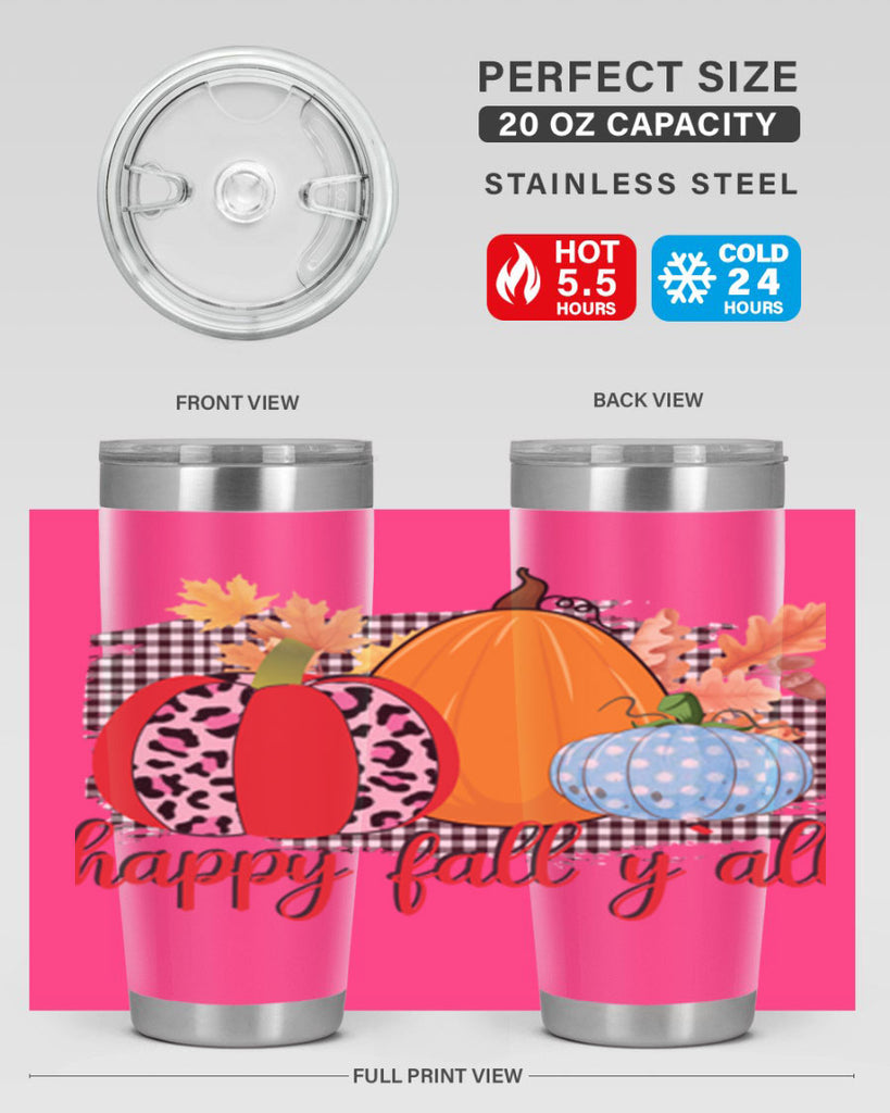Happy Fall Yall Leopard 229#- fall- Tumbler