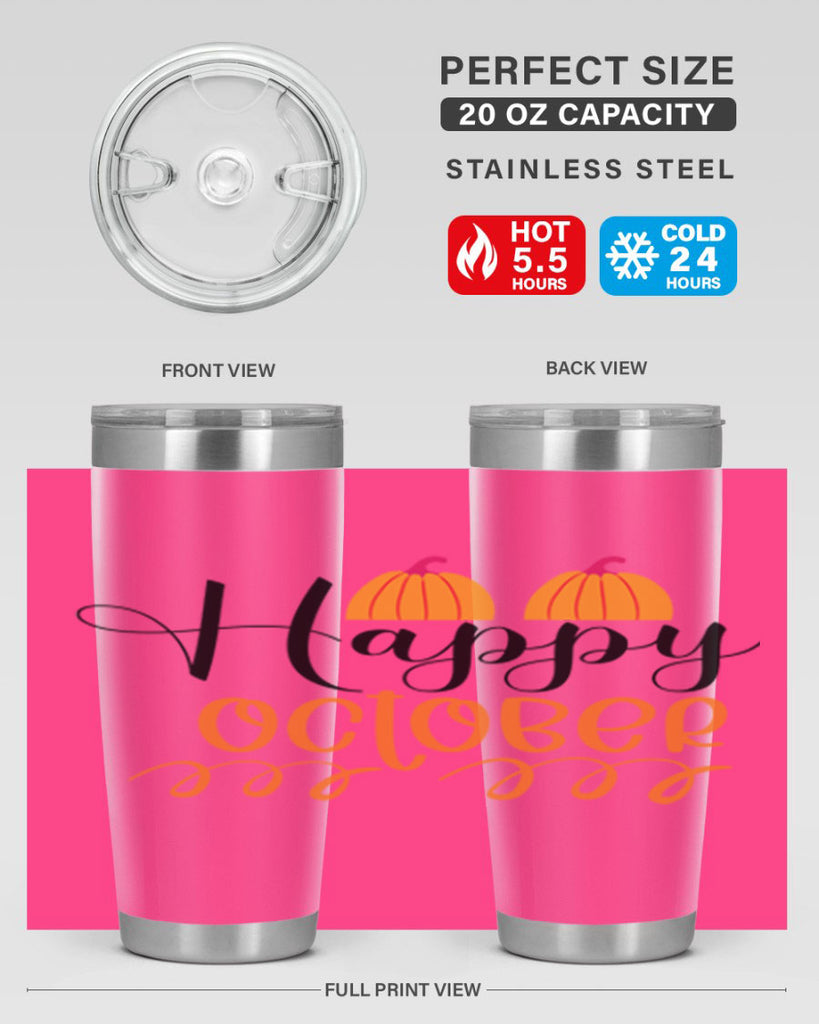 Happy October 238#- fall- Tumbler
