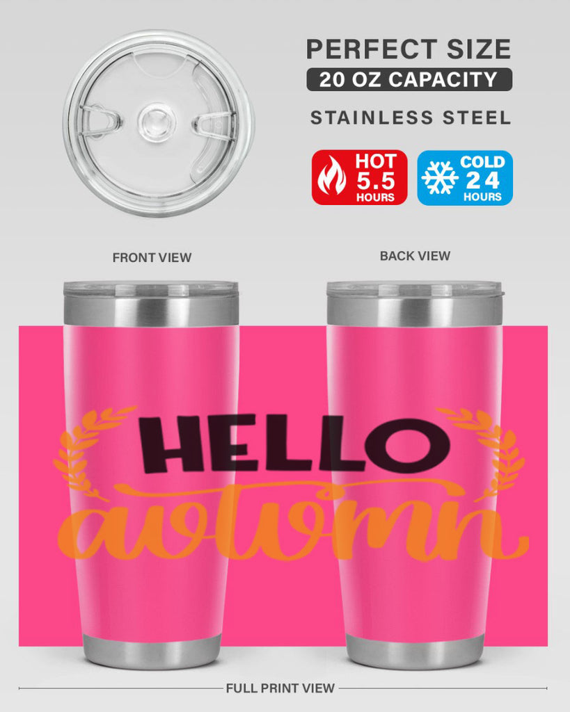 Hello Autumn 493#- fall- Tumbler