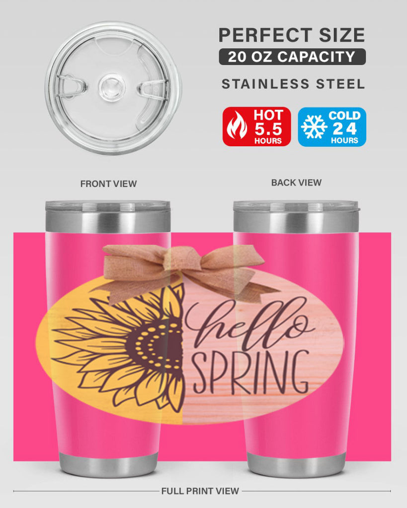 Hello spring half sunflower Mockup198#- spring- Tumbler