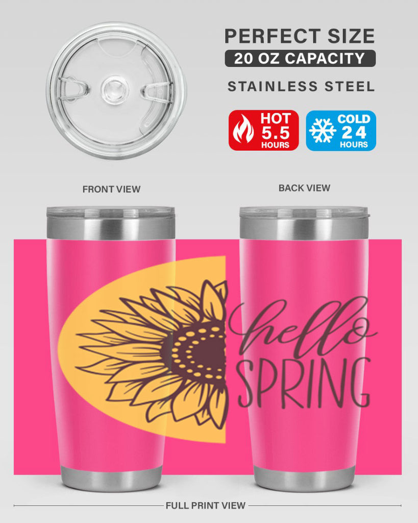 Hello spring half sunflower199#- spring- Tumbler